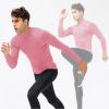 Men's Pink Compression Shirt Long Sleeve Athletic Running Tops Football Turtle Neck Shirts Sport Baselayer Undershirt view 3
