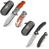Zingbee 3.35" Pocket Knife with Glass Breaker & 3.35" Damascus Pocket Knife with Black Aluminum Handle view 1