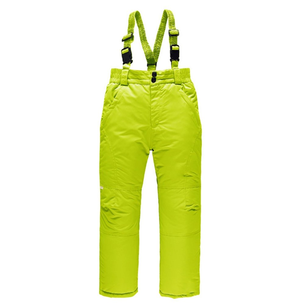 Kids' Insulated Snow Bib Overalls Boys Girls Unisex Classic Snow Pant Ski Pants Winter Snowsuit (Yellow, 11-12 Years)