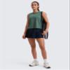 CRZ YOGA Pima Cotton High Neck Cropped Tank Tops for Women Soft Crop Workout Athletic Yoga Basic Sleeveless Shirts Graphite Green Medium view 3