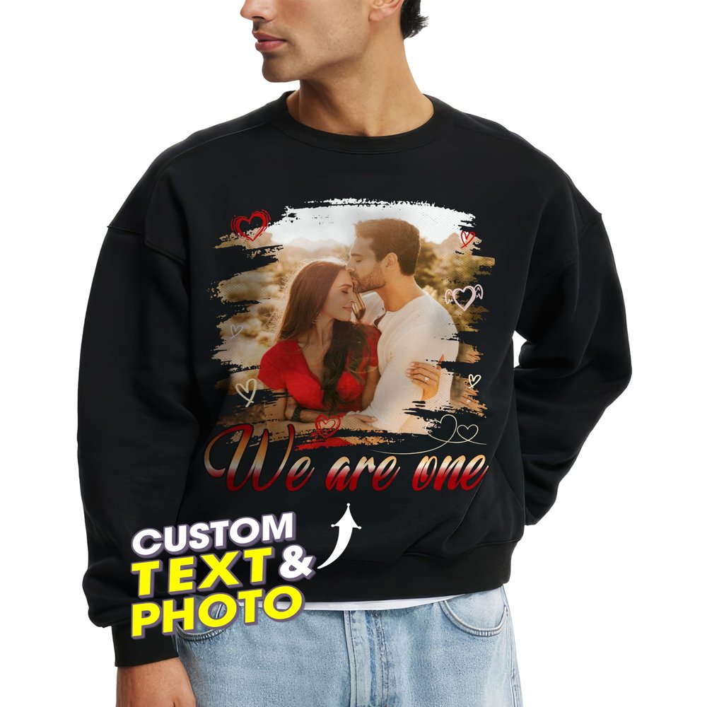 JIX & JOKY Personalized Sweatshirt with Photo Custom Face Shirt Create Your Own Custom Sweatshirt Vintage Face Photo Gift for Birthday Valentines Day Christmas