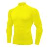 Mens Yellow Compression Shirt Long Sleeve Athletic Running Tops Football Turtle Neck Shirts Sport Baselayer Undershirt view 1
