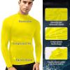Mens Yellow Compression Shirt Long Sleeve Athletic Running Tops Football Turtle Neck Shirts Sport Baselayer Undershirt view 4