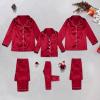 2025 Family Satin Christmas Pajamas Sets Solid Silk Xmas Pjs Matching Sets Soft Sleepwear for Mens Womens Adults Kids Kid Red view 2