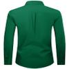 Alimens & Gentle Men's Dress Shirt Regular Fit Stretch Stain Shield Long Sleeve Solid Business Dark Green Button Down Shirt view 4