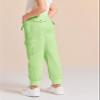 Haloumoning Girls Drawstring Cargo Jogger Pants Kids Quick Dry Slim Fit Sweatpants with Pockets 5-14Years Green view 4