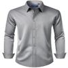 Alimens & Gentle Big Mens Dress Shirt Regular Fit Stretch Stain Shield Long Sleeve Party Casual Button Down Shirts,Grey,3X-Large view 1
