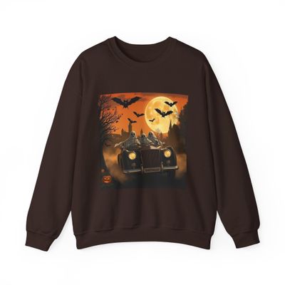 Halloween Ghost Mode Unisex Heavy Blend Crewneck Sweatshirt Dark Chocolate