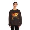 Halloween Ghost Mode Unisex Heavy Blend Crewneck Sweatshirt Dark Chocolate view 4