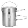 Camping Pot, Camping Coffee Kettle, Mugs Set, Stainless Steel Lightweight Kettle Bottle Cup Pot, with Collapsibles Handle and Lid for Ootdoor Hiking Backpacking Picnic, 12.3oz (Long Handle) view 1
