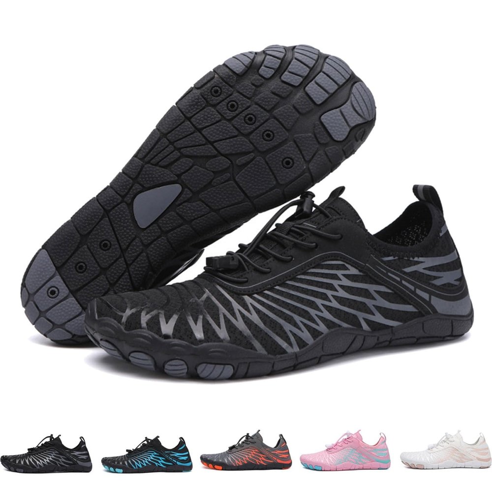 LELISKA Barecourt: 2.0 Barefoot Pickleball Shoes, Womens Mens Barefoot Shoes, Thin Sole, Zero Drop, Wide Toe Box (Black,6 Men/8 Women)