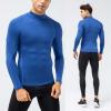 Men's Compression Shirts Long Sleeve Athletic Running Tops Football Turtle Neck Shirts Sport Baselayer Undershirt view 2