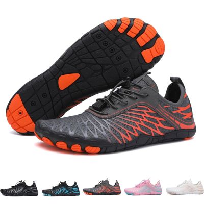 LELISKA Barecourt: 2.0 Barefoot Pickleball Shoes, Womens Mens Barefoot Shoes, Thin Sole, Zero Drop, Wide Toe Box (Orange,5 Men/7 Women)