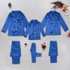 2025 Family Satin Christmas Pajamas Sets Solid Silk Xmas Pjs Matching Sets Soft Sleepwear for Mens Womens Adults Kids Kid Blue view 2