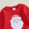 ITFABS 0-4T Baby Boy Girl Fall Winter Clothes Christmas Outfit Santa Deer Sweatshirt Tops Pants Toddler Christmas Clothes (Red plaid, 3-4 Years) view 4