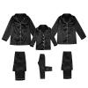 2025 Family Satin Christmas Pajamas Sets Solid Silk Xmas Pjs Matching Sets Soft Sleepwear for Mens Womens Adults Kids Kid Black view 1