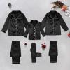 2025 Family Satin Christmas Pajamas Sets Solid Silk Xmas Pjs Matching Sets Soft Sleepwear for Mens Womens Adults Kids Kid Black view 3