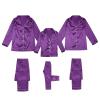 2025 Family Satin Christmas Pajamas Sets Solid Silk Xmas Pjs Matching Sets Soft Sleepwear for Mens Womens Adults Kids Kid Purple view 1