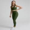 YUDSUD High Waisted Leggings for Women - Tummy Control Yoga Pants for Workout Running Athletic Women's Leggings Plus Size Army Green view 3