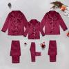 2025 Family Satin Christmas Pajamas Sets Solid Silk Xmas Pjs Matching Sets Soft Sleepwear for Mens Womens Adults Kids Kid Wine view 2