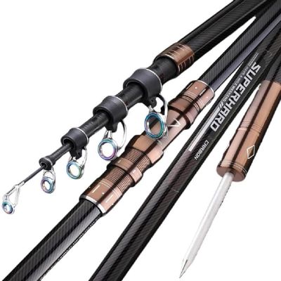 7Ft 9Ft 12Ft 13Ft 14Ft 15Ft Telescopic Fishing Rod Carbon Portable Spinning Fishing Pole for Boat Saltwater and Freshwater Surfcasting Baitcasting Rod Long Distance Throwing Fishing Rod (3.6M/12Ft)