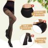 Aaronano Women's Patterned Tights Black Tights with Designs Holiday Stockings Faux Thigh High Stockings (Tree,One Size) view 3