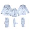 2025 Family Satin Christmas Pajamas Sets Solid Silk Xmas Pjs Matching Sets Soft Sleepwear for Mens Womens Adults Kids Kid Silver view 1