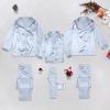 2025 Family Satin Christmas Pajamas Sets Solid Silk Xmas Pjs Matching Sets Soft Sleepwear for Mens Womens Adults Kids Kid Silver view 2
