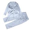 2025 Family Satin Christmas Pajamas Sets Solid Silk Xmas Pjs Matching Sets Soft Sleepwear for Mens Womens Adults Kids Kid Silver view 3