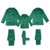 2025 Family Satin Christmas Pajamas Sets Solid Silk Xmas Pjs Matching Sets Soft Sleepwear for Mens Womens Adults Kids Kid Green view 1