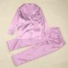 2025 Family Satin Christmas Pajamas Sets Solid Silk Xmas Pjs Matching Sets Soft Sleepwear for Mens Womens Adults Kids Kid Pink view 3