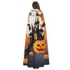 MUFLVDX Happy-Halloween-Vector Unisex Hooded Robe Cloak Halloween Cool Cosplay Witch Costume Adults Cloak Party Cape view 4