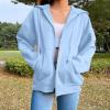 JiXiang Womens Zip Up Hoodies Lightweight Long Sleeve Sweatshirt Comfy Soft 2025 Fashion Fall Jackets for Women with Pockets view 2