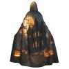 MUFLVDX Happy-Halloween-Day-Trick-Or-Treat Unisex Hooded Robe Cloak Halloween Cool Cosplay Witch Costume Adults Cloak Party Cape view 1