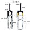 ZECHAO Aluminum Alloy 26/27.5in Air Suspension Fork, 140mm Travel Disc Brake 9mm Axle with Rebound Adjustment for XC/AM/FR/Mountain Bike(Straight Manual Lock,27.5inch) view 2