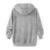 AQAYL Faux Fur Coat Women Zip up Long Hoodies Long Sleeve Hooded Jacket Drawstring Hoodies Warm Winter Coats Fashion Outfits Gray view 2