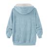 AQAYL Faux Fur Coat Women Zip up Long Hoodies Long Sleeve Hooded Jacket Drawstring Hoodies Warm Winter Coats Fashion Outfits Light Blue view 4