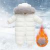 AIMAOMI Baby Boy Snowsuit Infant Girl Winter Clothes Toddler Jumpsuit Coat Jacket Outfit Hoodied Baby Snowsuit (White, 12-18 Months) view 3