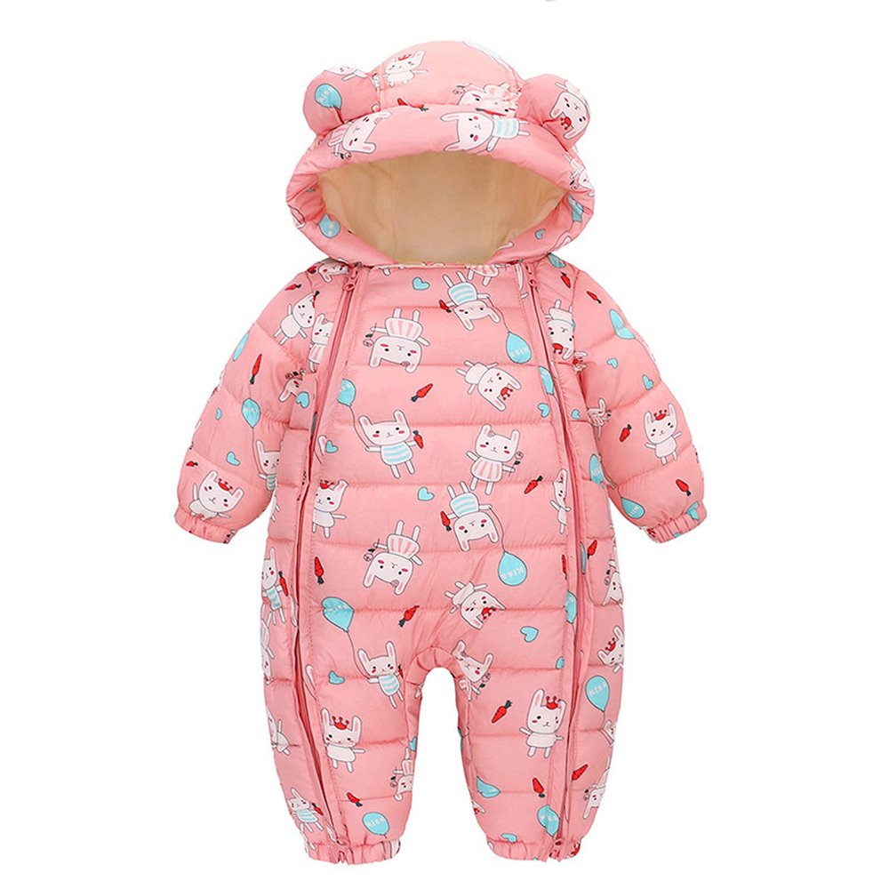 AIMAOMI Baby Boys Girls Snowsuit Infant Winter Coat Hoods Toddler Snow Wear Winter Clothes Baby Boys Snowsuit (Pink, 12-18 Months)