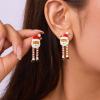 Christmas Santa Earrings for Women Santa Claus Earrings Enamel Santa Claus Dangle Earrings Winter Party Christmas Earrings Christmas Jewelry Gifts Stocking Stuffers for Women view 2