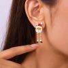 Christmas Santa Earrings for Women Santa Claus Earrings Enamel Santa Claus Dangle Earrings Winter Party Christmas Earrings Christmas Jewelry Gifts Stocking Stuffers for Women view 3