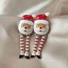 Christmas Santa Earrings for Women Santa Claus Earrings Enamel Santa Claus Dangle Earrings Winter Party Christmas Earrings Christmas Jewelry Gifts Stocking Stuffers for Women view 4