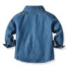 Boys Girls Middle Kids Autumn Thin Casual Denim Lapel Jacket Shirt Girl's Single Breasted Crop Denim (Blue, 3-6 Months) view 2