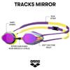 ARENA Tracks Unisex Adult Essential Racing Swim Goggles for Competitive Swimmers Men and Women FINA-Approved Anti-Fog Coated Mirror Lens, Violet/Plum/Arctic Lime view 2