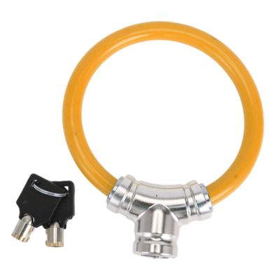Hihaha Bicycle Lock with Key/Portable Ring Cable Anti-Theft Bike Lock for Mountain Bike Road Bike/Mini Ring Lock Alloy ABS PVC 39cm / 1 Pc Orange