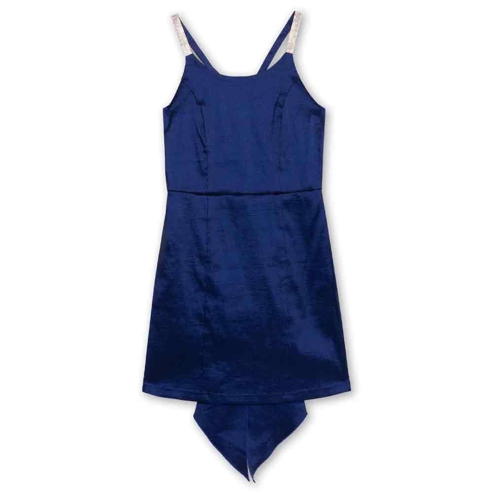 Speechless Girls' Sleeveless Taffeta Sheath Party Dress, Navy, 10