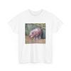 Moo Deng Unisex Heavy Cotton Tee, Baby Hippo Shirt White view 1