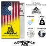 CornholeAce USA Flag and Gasden Flag Don't Tread on Me All Weather Pro Cornhole Board Set - Waterproof 4x2 Regulation Size, Made in USA, Triple Wide Legs, 3/4" PVC, Tournament Boards, Outdoor Ready view 2