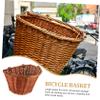 OHPHCALL Wicker Basket for Bicycles Durable Rattan Food Basket with Handle for Outdoor Cycling and Home Storage Easy to Attach Sturdy Design Capacity Brown view 3