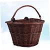OHPHCALL Wicker Basket for Bicycles Durable Rattan Food Basket with Handle for Outdoor Cycling and Home Storage Easy to Attach Sturdy Design Capacity Brown view 4